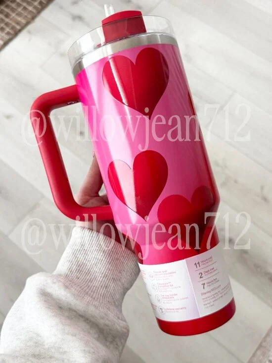"Rouge Heart Gradient" Valentine Stanley 2026- Target Valentine 40oz Tumbler - Picture 2 of 3